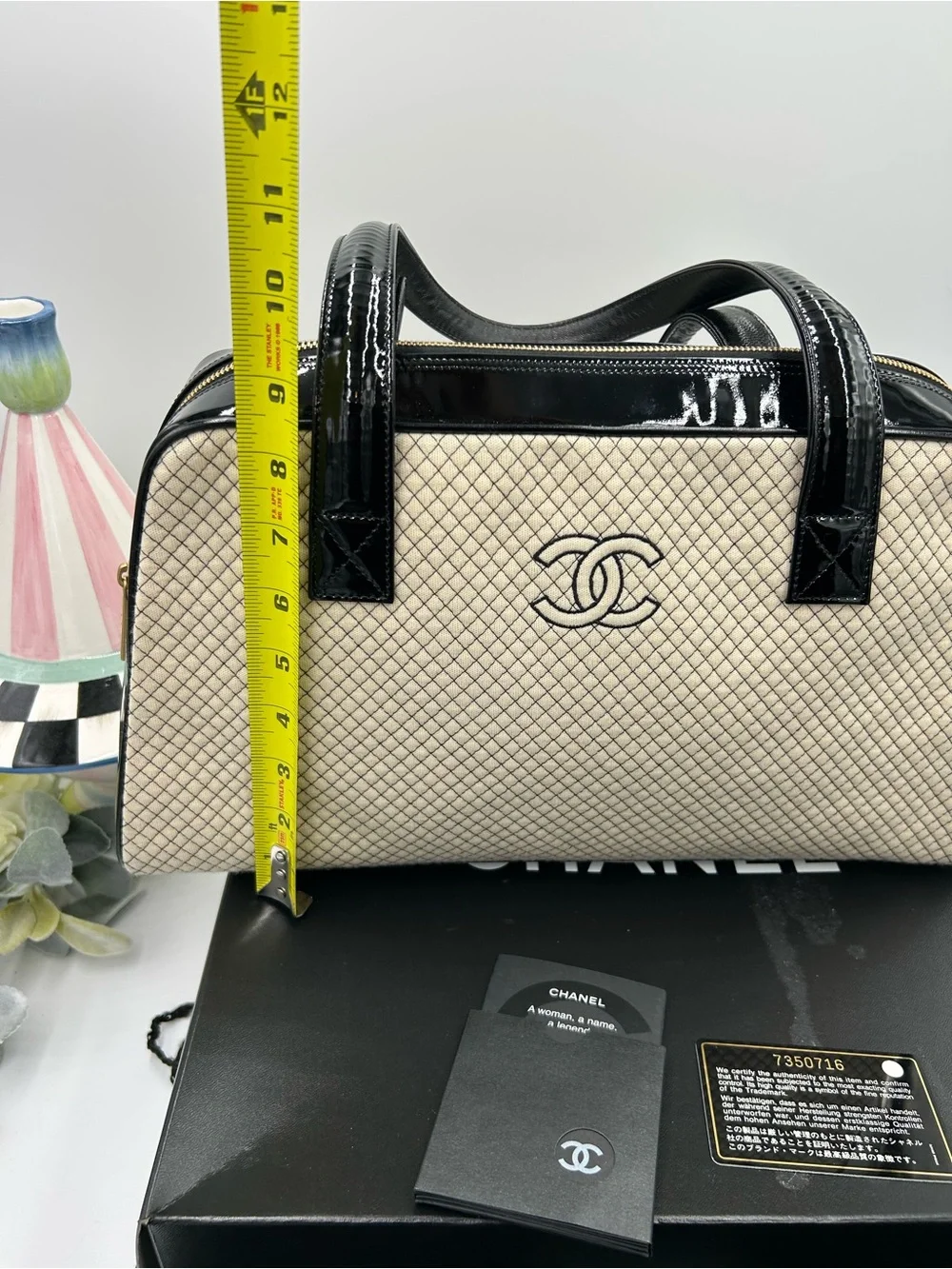 Women's Chanel vintage quilted CC bowling bag made in Italy NWT